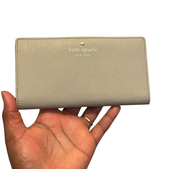 kate spade Handbags - Kate Spade Gray Leather  Wallet